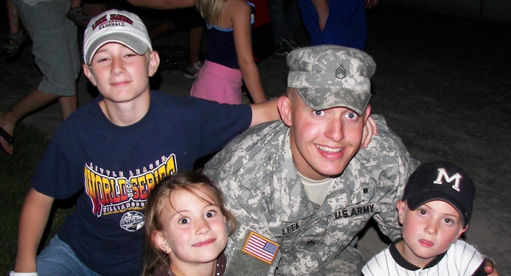 SSG Leek with his three children