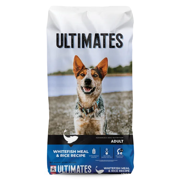 ultimates whitefish meal & rice packaging